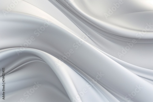 Closeup of rippled white silk fabric lines background.