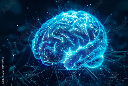 Brain activity and health scan illustration