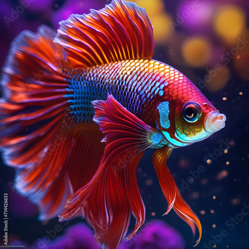 Dazzling Betta Fish in Flowing Form