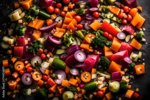 A colorful array of nature's bounty, where carrots, broccoli