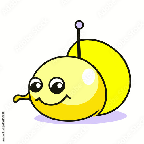 yellow illustration of an snail cartoon