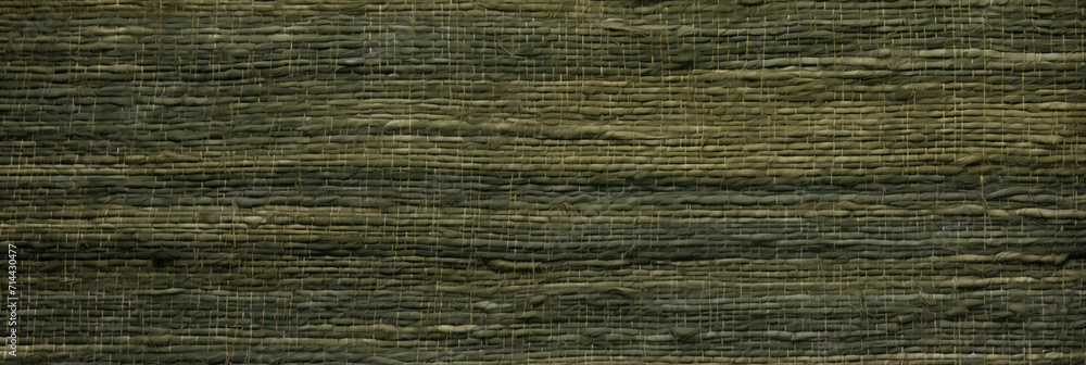 Fototapeta premium woven hemp material background in hunter green ultrawide motif