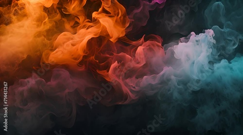 Defocused smoke on a dark background photo