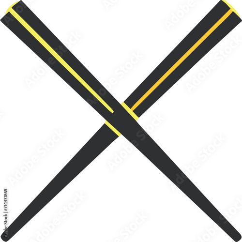 minimalist golden chopsticks, icon