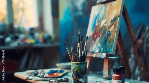Back to school, Art Class Masterpieces, Showcase the creativity of students by displaying their art class masterpieces, background image, generative AI