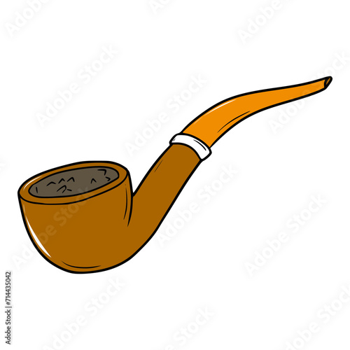 elegant smoking pipe illustration vector