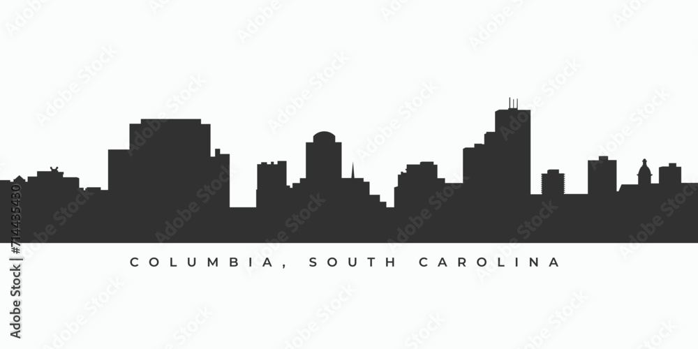 Columbia, South Carolina city skyline silhouette illustration in vector