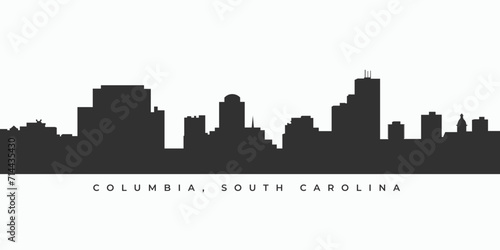 Columbia, South Carolina city skyline silhouette illustration in vector