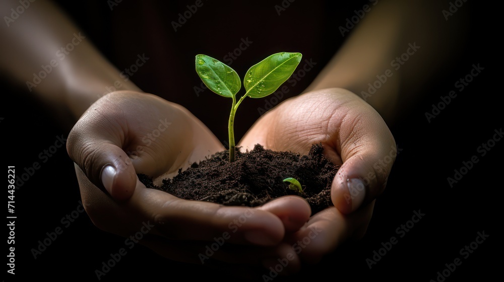 Close up view of both hands planting tree seedlings for reforestation. Care for the natural environment for the future. Close up view of both hands planting tree seedlings for reforestation. Care for the natural environment for the future.