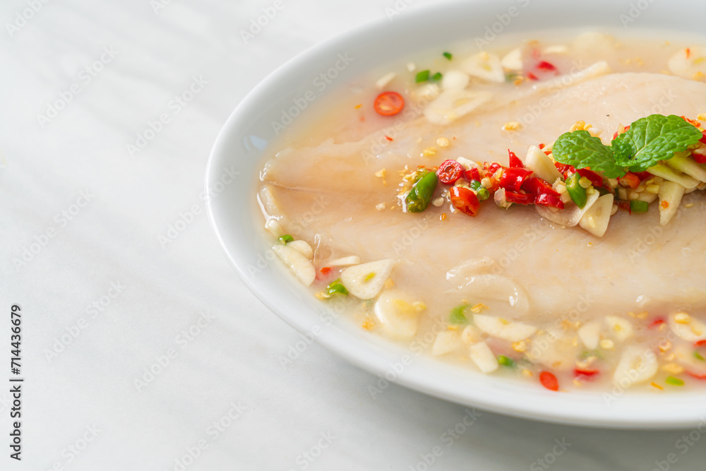 Steamed Fish in Spicy Lemon Sauce Steamed Fish in Spicy Lemon Sauce