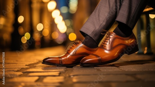 Leather shoes with fashion trousers, formal office wear   © Muamanah