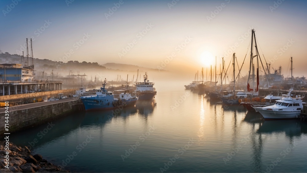 Port at sunrise