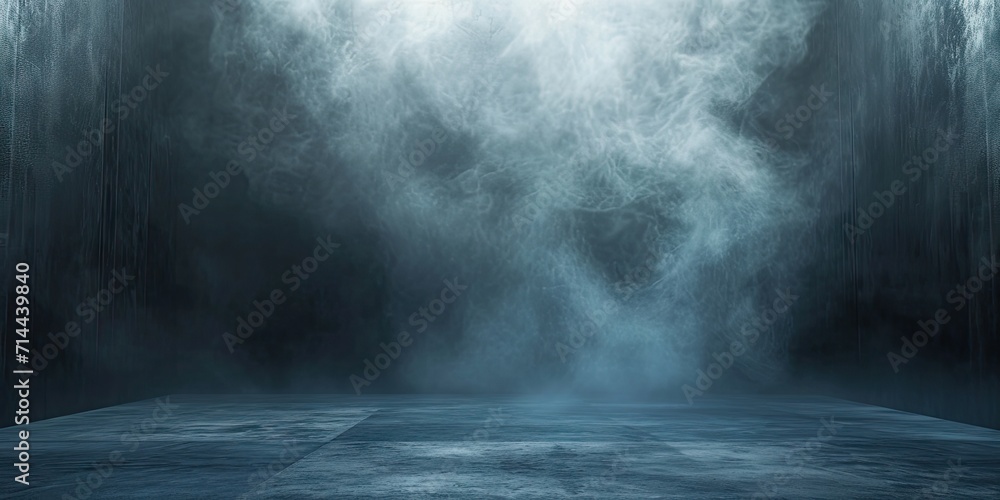 Blue dark abstract light in night background setting empty scene with smog old black fog under spotlight textured smoke creating dramatic lantern space street concept bright effect on floor Blue dark abstract light in night background setting empty scene with smog old black fog under spotlight textured smoke creating dramatic lantern space street concept bright effect on floor