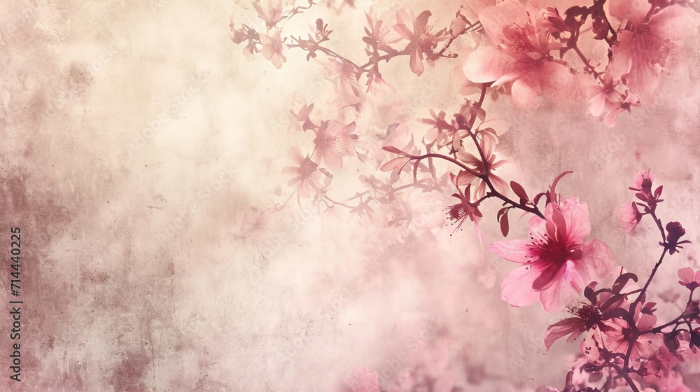 Misty Vintage Light Pink Floral Texture Background created with Generative AI Technology