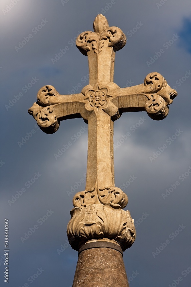 Church Cross with Dramatic Clouds