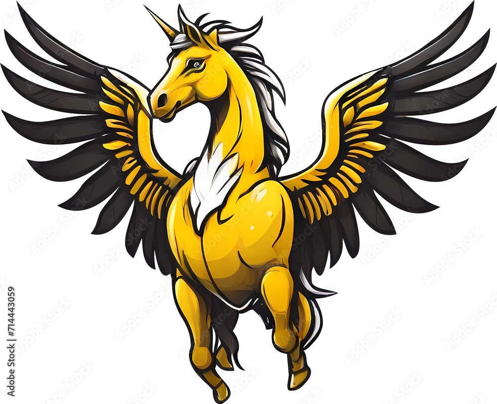 ai generative flying horse mascot, illustration design for logo, tshirt, sticker. ai generative flying horse mascot, illustration design for logo, tshirt, sticker.