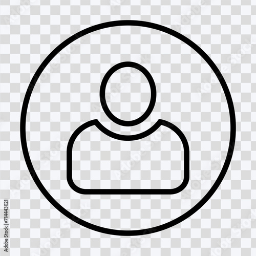 "Create a welcoming user experience with our Profile User Icon – A circle symbolizing a male person's login account. Vector avatar for seamless design."