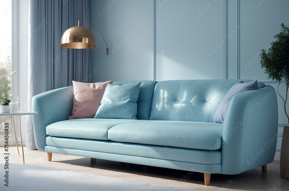 Fototapeta premium blue sofa in the living room