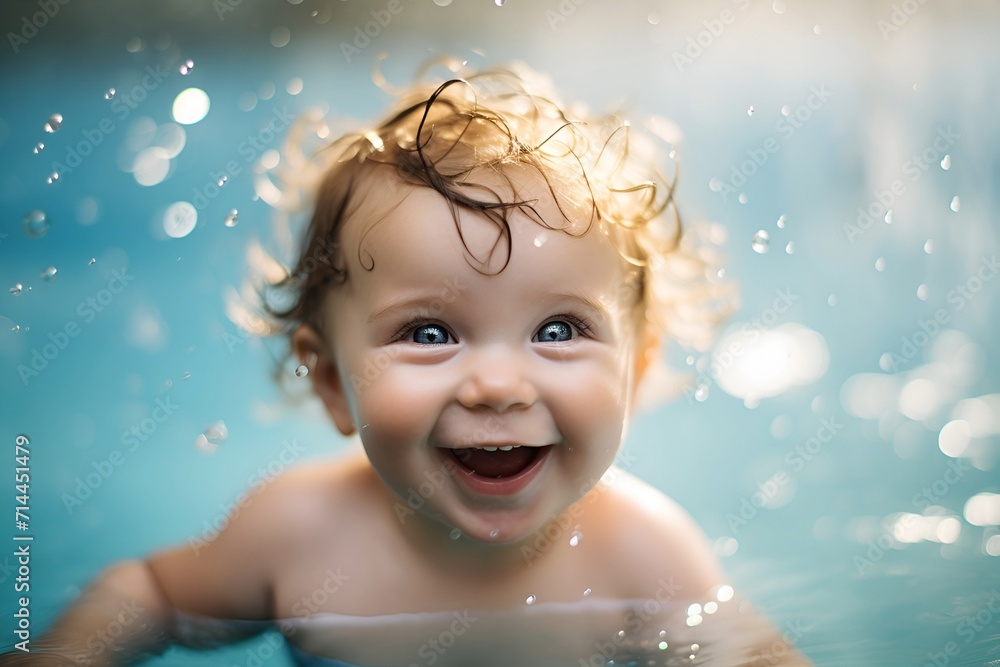Charming Infant Delight Joyful Water Photoshoot Charming Infant Delight Joyful Water Photoshoot