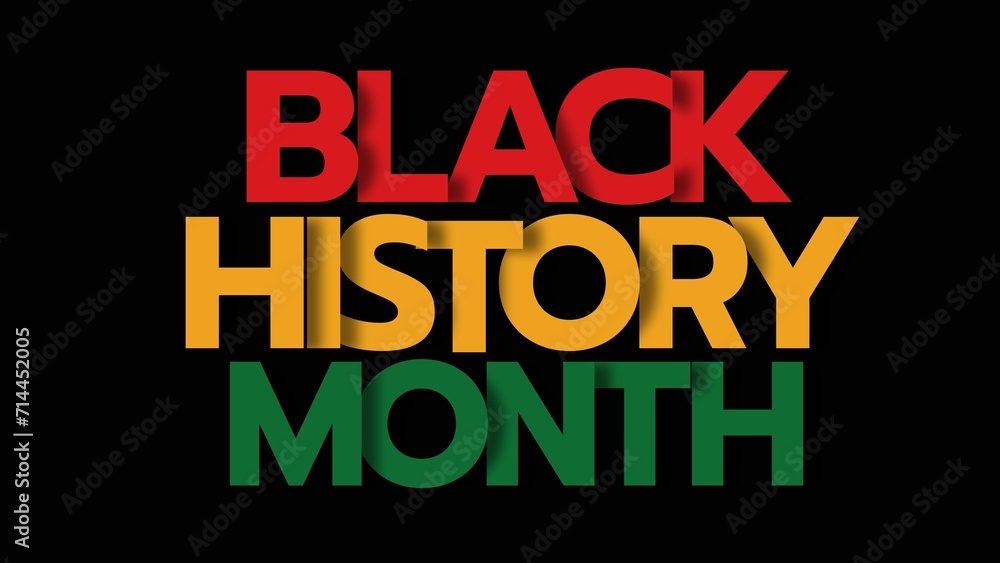 Black History Month Overlapping Text with shadow effect