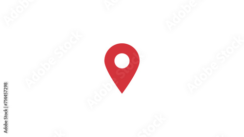Bouncing Red Map Pin: Looping Animation on Chroma Key Background