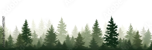 Pine tree landscape panorama. seamless pattern © Eyepain