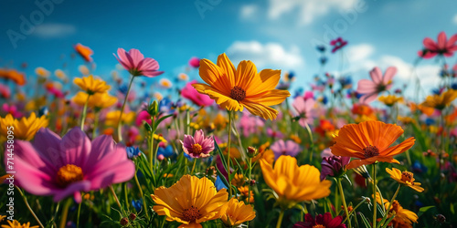 olorful field of flowers, bright sky © Junior