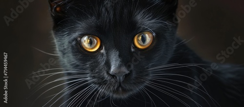 Adorable black feline expression