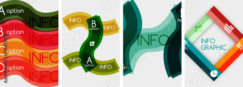 Set of line infographic backgrounds. Vector illustration For Wallpaper, Banner, Background, Card, Book Illustration, landing page