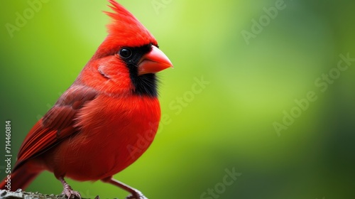 cardinal bird branch green photo