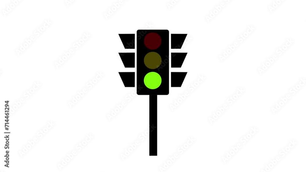 Traffic light Signals icon animation. Animation of a traffic light