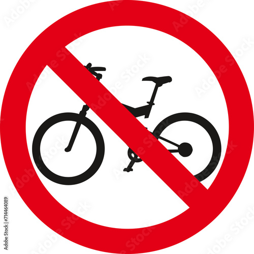 prohibiting thoroughfare of bicycles, no riding bycicle, Prohibiting sign,Traffic Sign , Vector, symbol, transport icon	