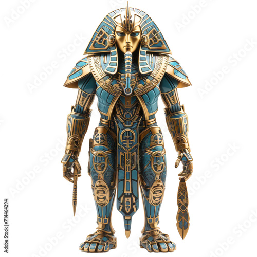 Concept, ancient style tribal cartoon puppet, isolated on png background.