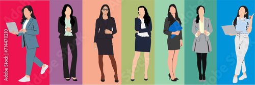 set of business women