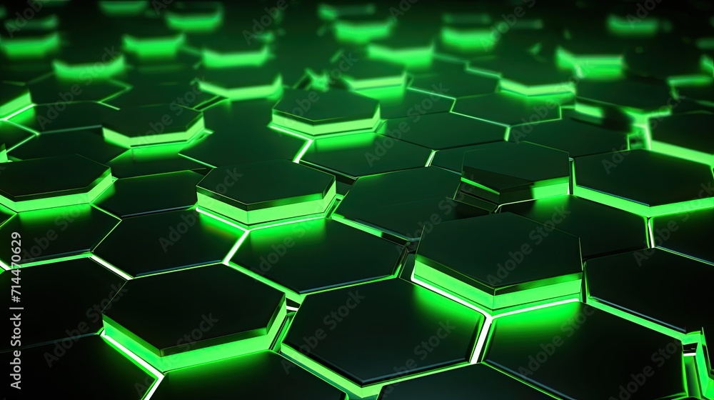 A background with neon green hexagons arranged in a grid pattern A background with neon green hexagons arranged in a grid pattern