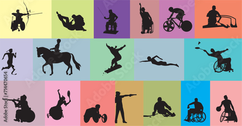 silhouettes of para athlete