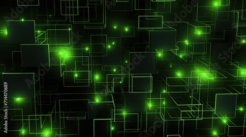 A background with neon green squares arranged in a random pattern