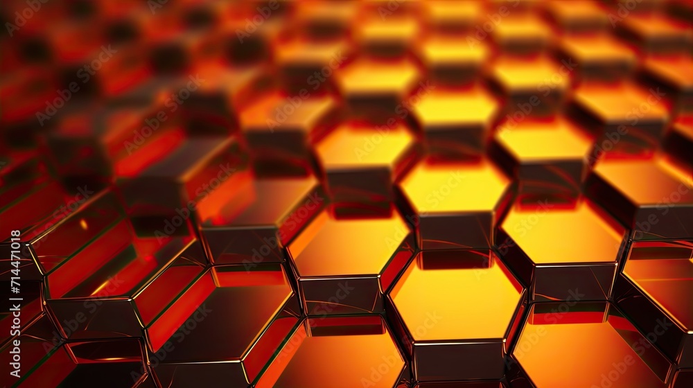 A background with neon orange squares arranged in a honeycomb pattern with a kaleidoscope effect and a tilt shift A background with neon orange squares arranged in a honeycomb pattern with a kaleidoscope effect and a tilt shift