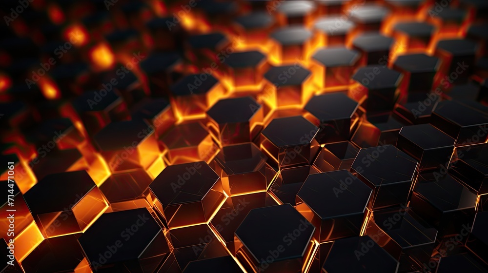A background with neon orange squares arranged in a honeycomb pattern with a kaleidoscope effect and a tilt shift A background with neon orange squares arranged in a honeycomb pattern with a kaleidoscope effect and a tilt shift