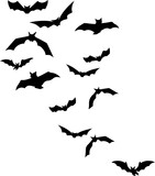 コウモリの群れ（swarm of bats）(PNG)