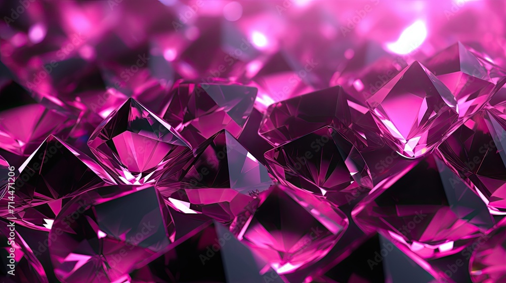 A background with neon pink diamonds arranged in a random pattern with a gradient effect and a radial blur A background with neon pink diamonds arranged in a random pattern with a gradient effect and a radial blur