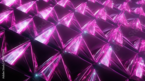 A background with neon pink diamonds arranged in a repeating pattern with a glitch effect and a digital noise