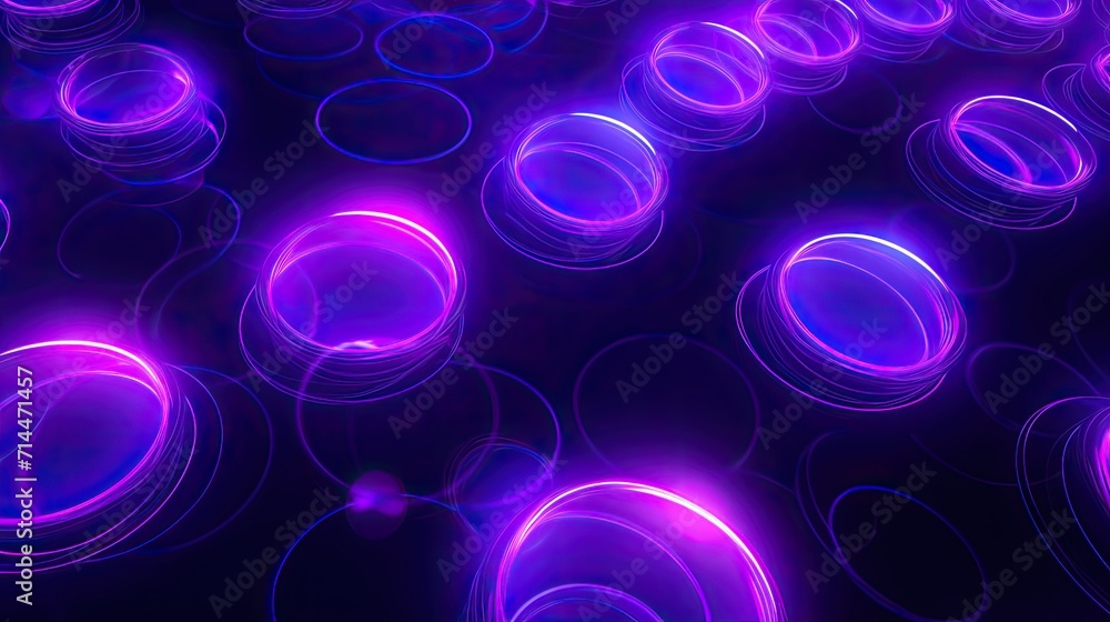 A background with neon purple circles arranged in a random pattern A background with neon purple circles arranged in a random pattern