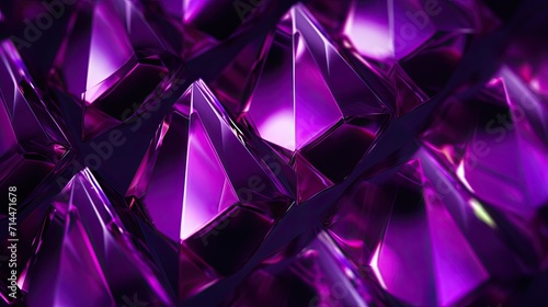 A background with neon purple diamonds arranged in a repeating pattern with a chromatic aberration effect and a film grain