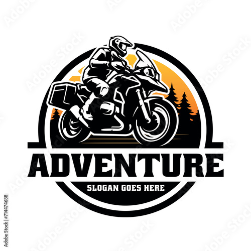 Adventure Motorbike Illustration Logo Vector