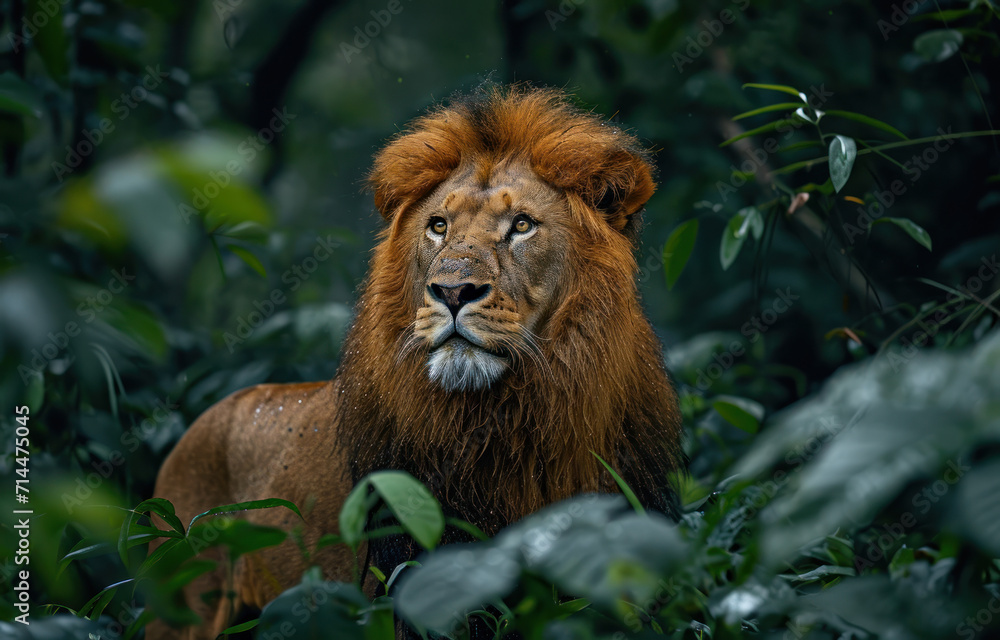 The lion scenes, in the style of African forest The lion scenes, in the style of African forest