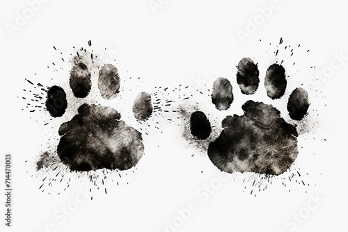 Dog paw foot print illustration, isolated on white background photo