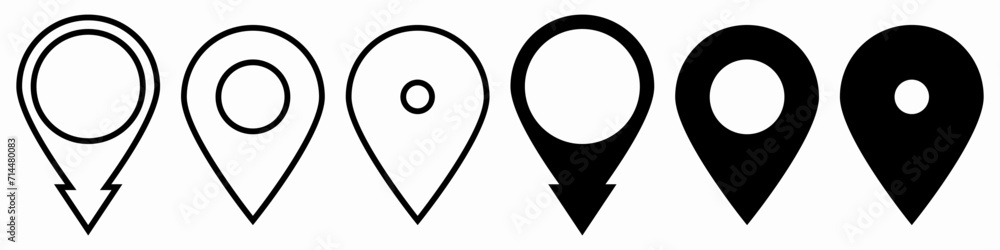 Set of Location pin icons. GPS marker. Vector illustration. Set of Location pin icons. GPS marker. Vector illustration.