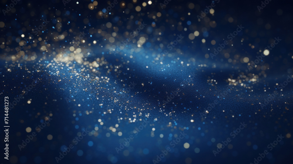 Fototapeta premium A mesmerizing background of sparkling blue bokeh lights, creating a dreamy and festive atmosphere.