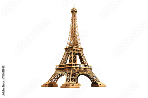 The Eiffel Tower is isolated on a Transparent background. Generative AI